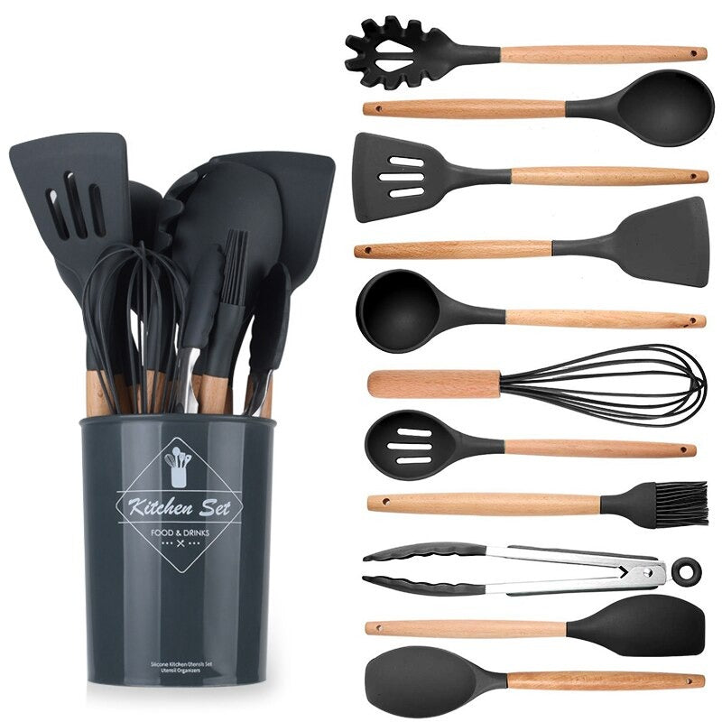Silicone Spatula Kitchen Utensil Set