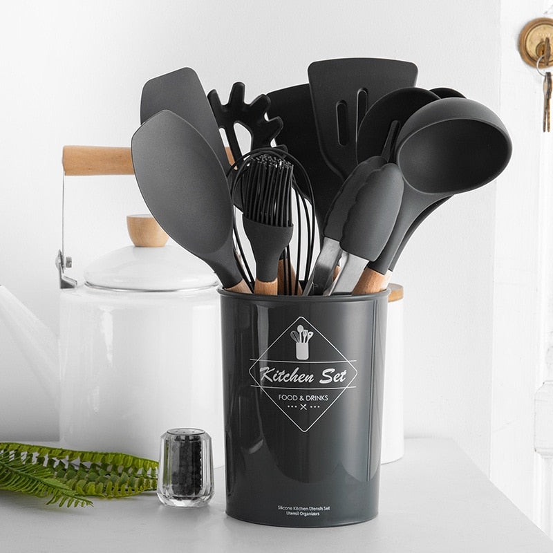 Silicone Spatula Kitchen Utensil Set