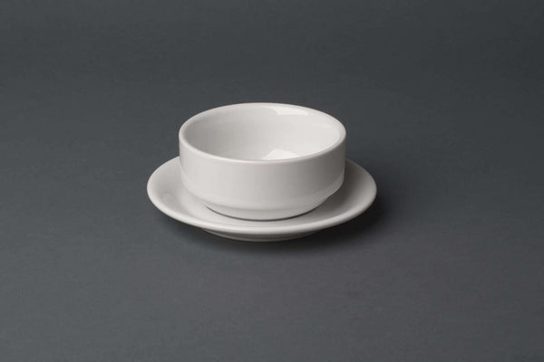 Ceramic soup bowl with saucer (6 pcs)