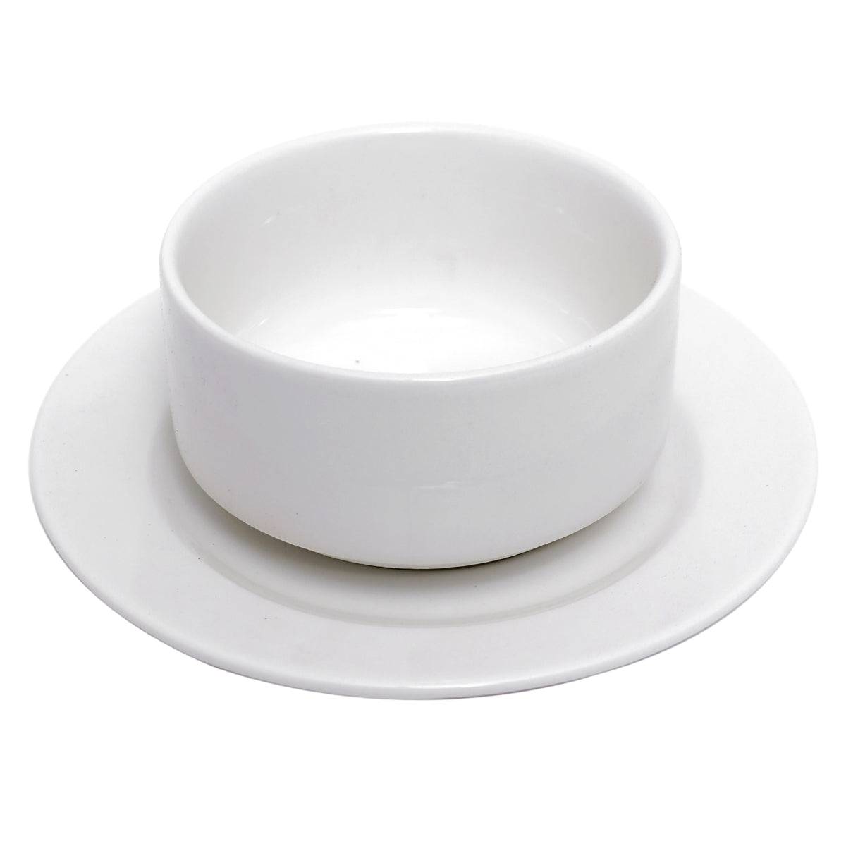 Ceramic soup bowl with saucer (6 pcs)