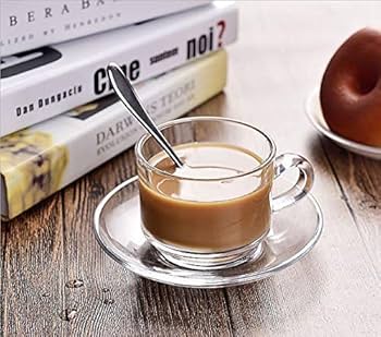 Glass set of cup and saucer (6pcs)